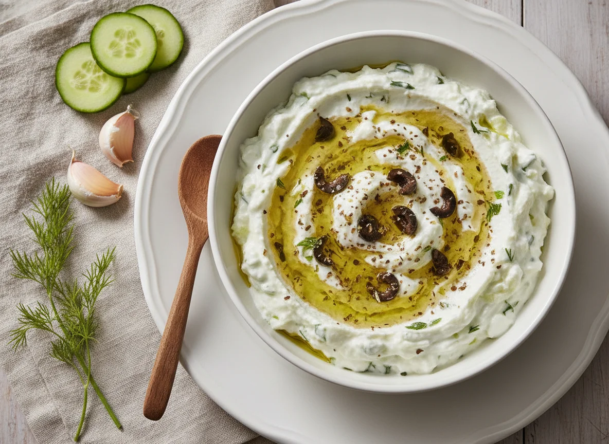 Tzatziki mit Olivenöl photo