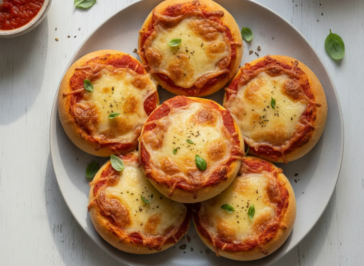 Überbackene Pizzabrötchen photo