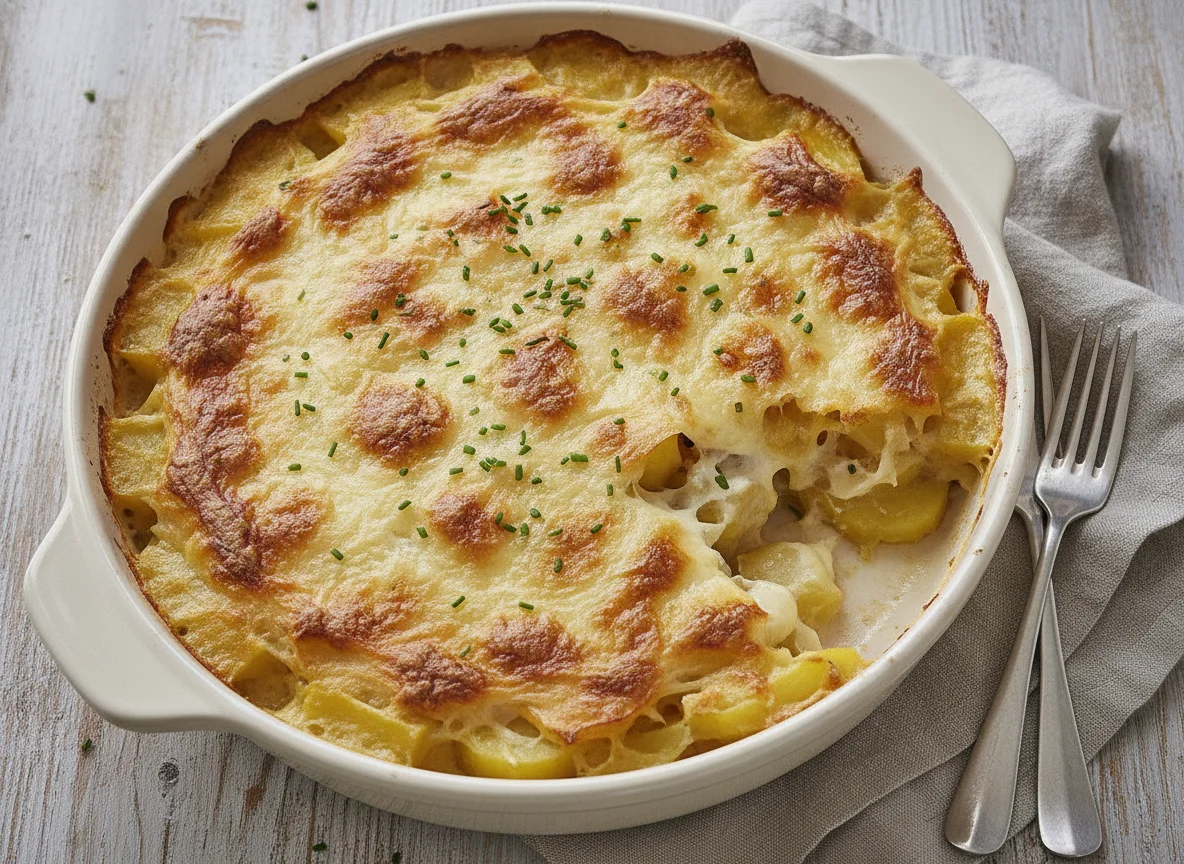 Überbackener Auflauf mit Käse photo