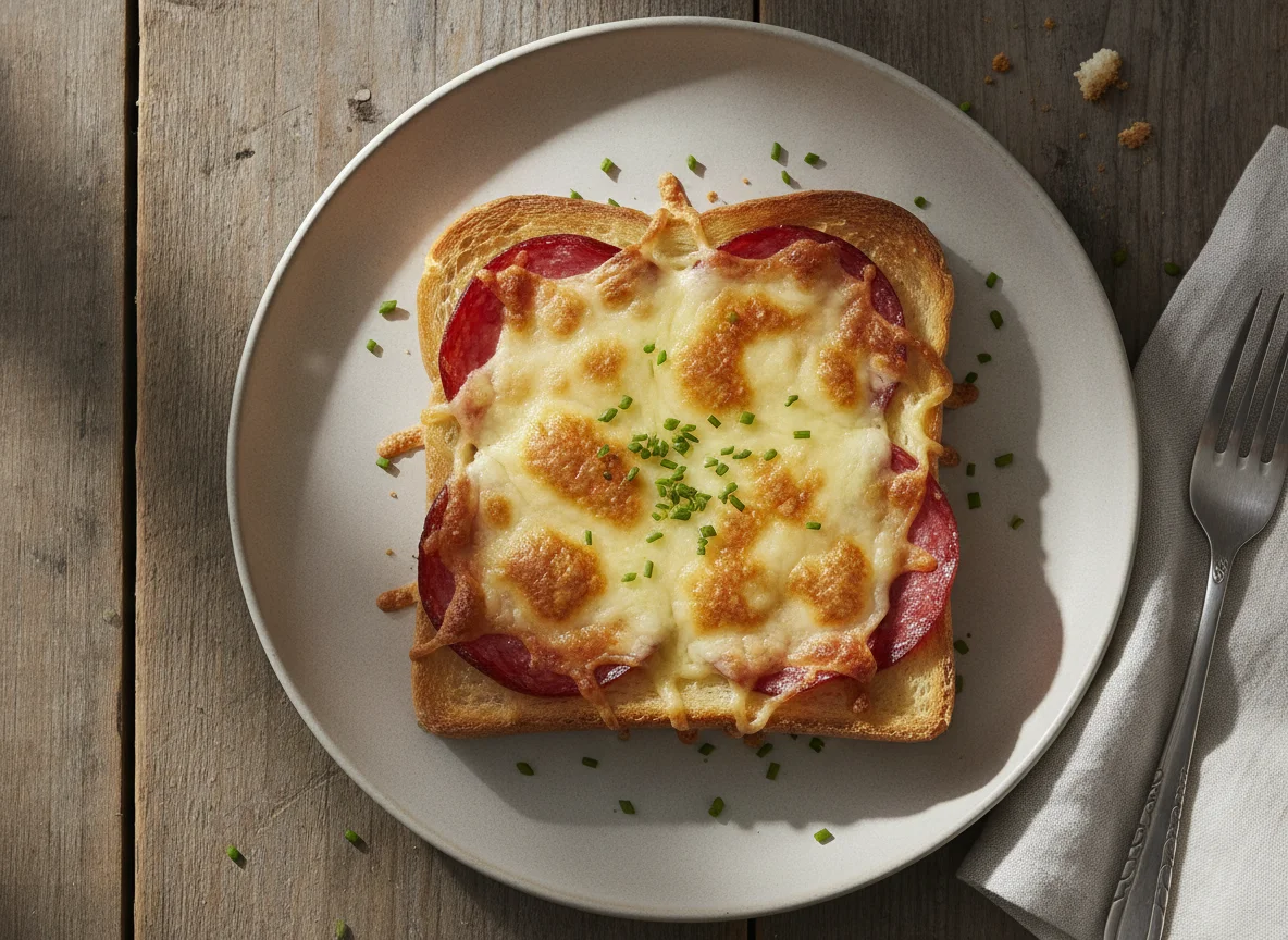 Überbackenes Salami-Toast photo