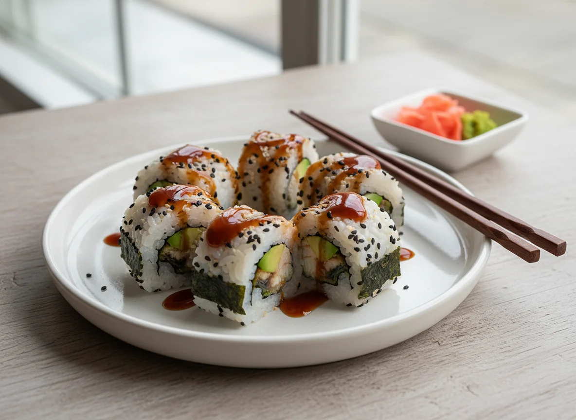 Unagi Avocado Uramaki Sushi photo