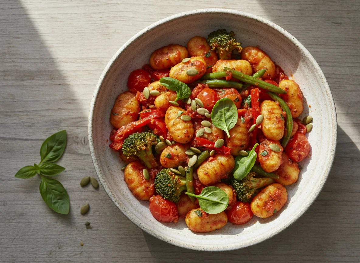 Vegane Gartengemüse Gnocchi Bowl photo