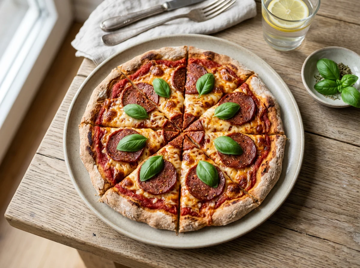 Vegane Salami Pizza photo