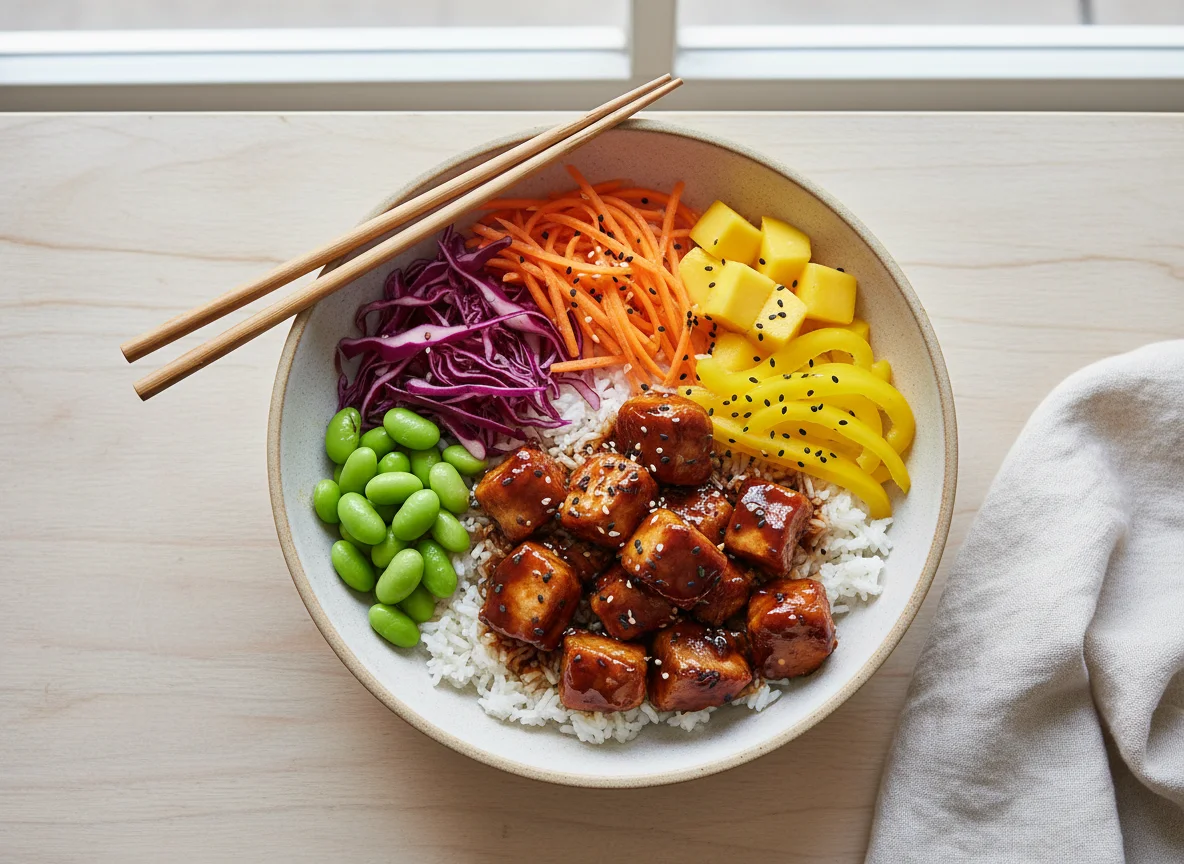 Vegane Teriyaki Reis Bowl photo