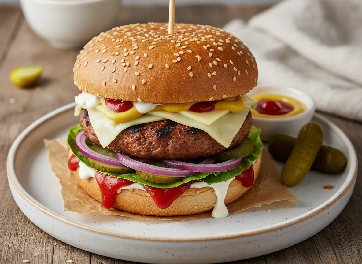Veganer Cheeseburger photo