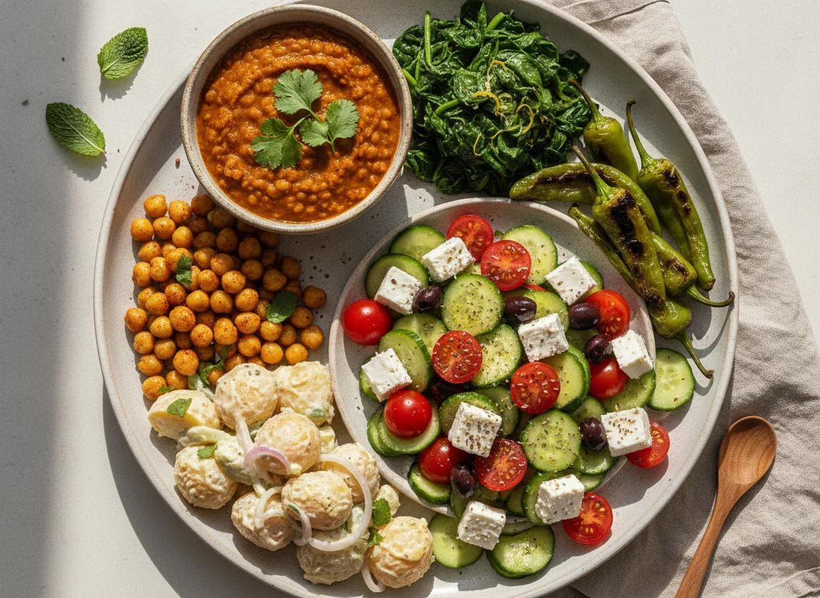 Vegetarischer Mezze-Teller photo