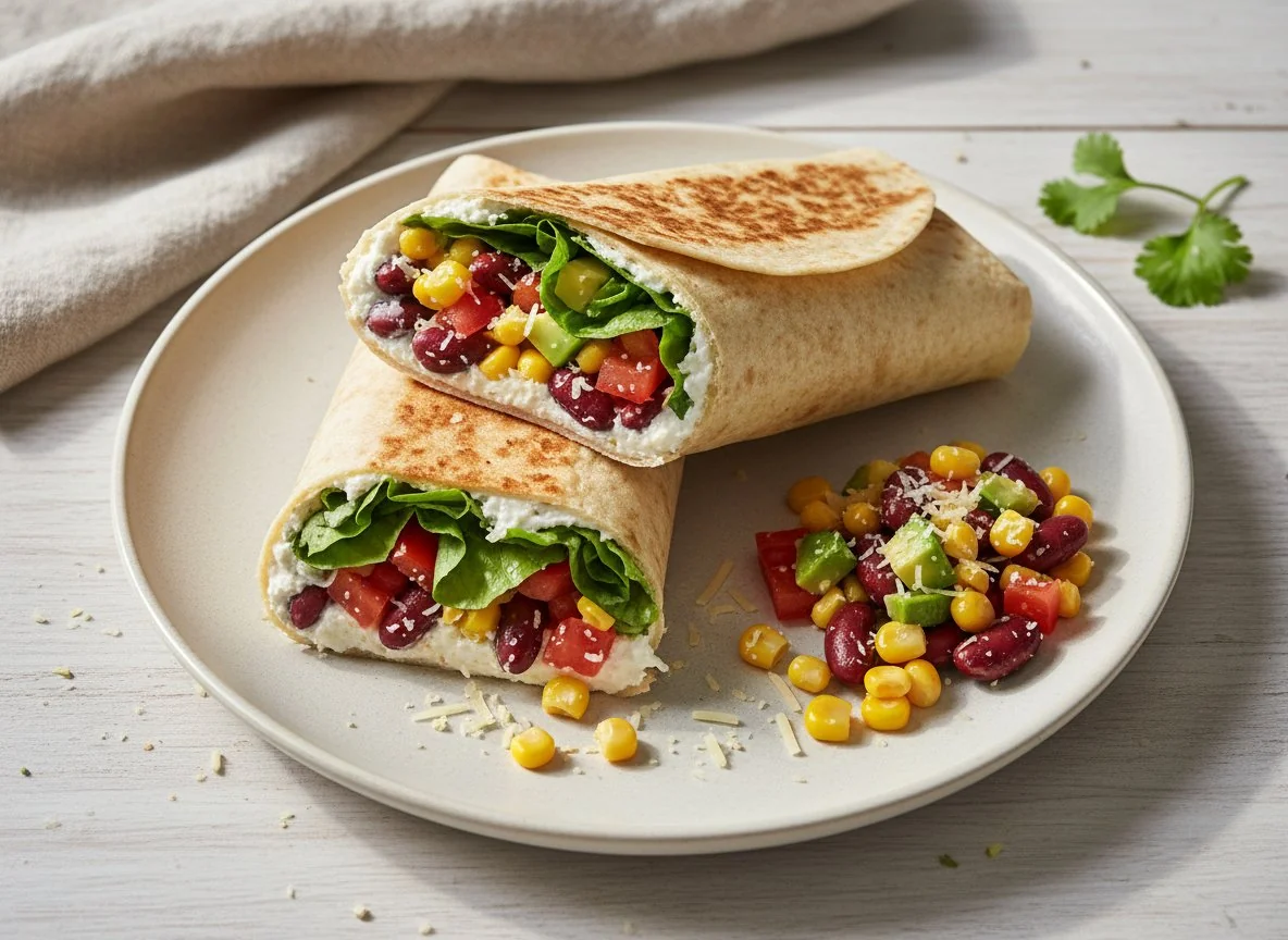 Vegetarischer Wrap mit Magerquark photo