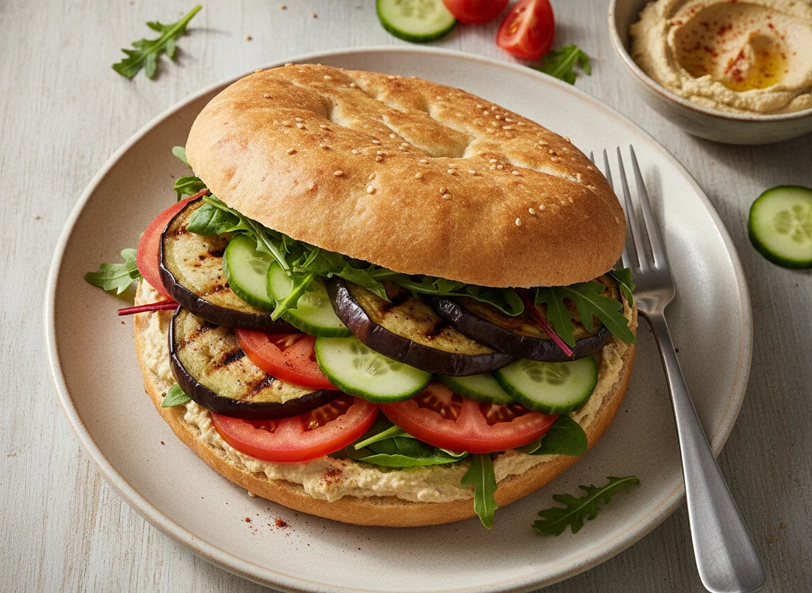 Vegetarisches Fladenbrot-Sandwich photo