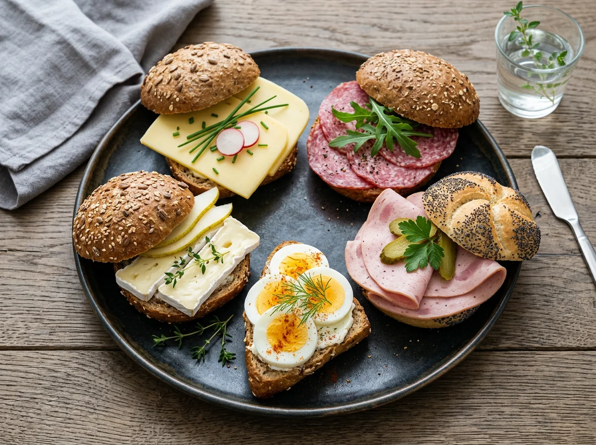 Verschiedene belegte Brötchen photo
