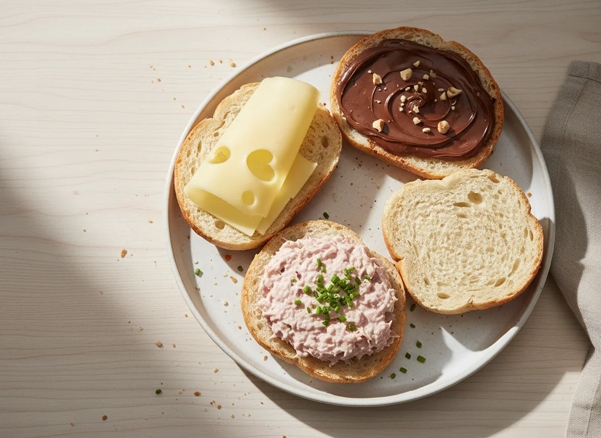 Verschiedene Brötchenhälften photo