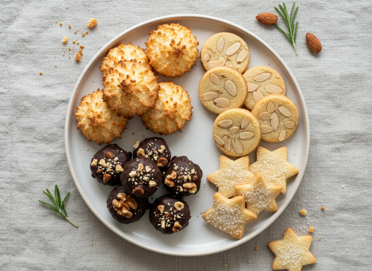 Verschiedene Plätzchen und Pralinen photo