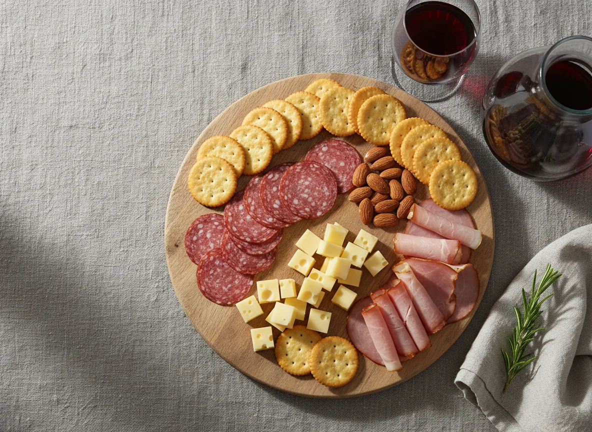 Vesperplatte mit Wein photo