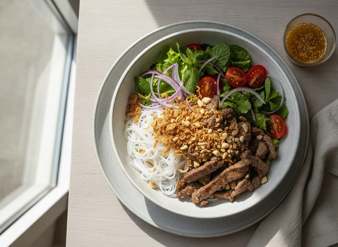 Vietnamesische Bun Bo Bowl photo