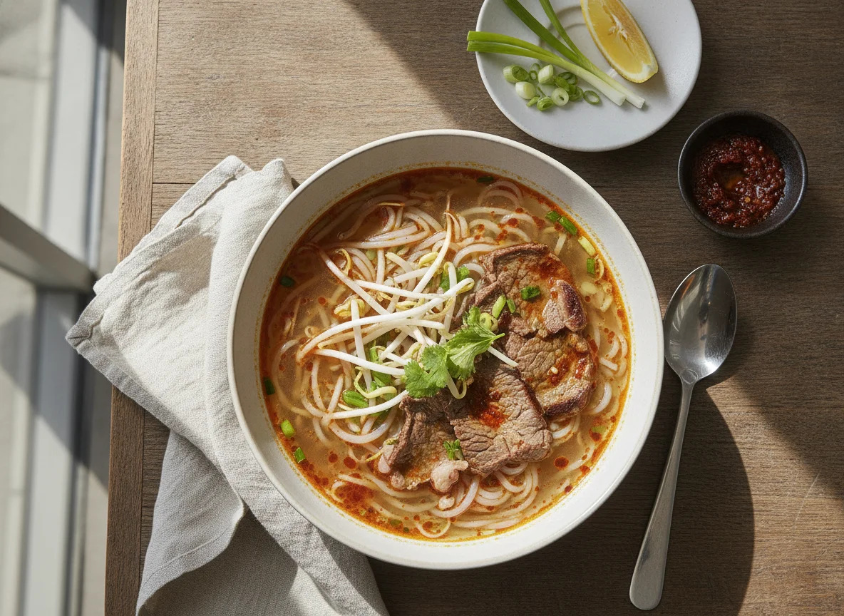 Vietnamesische Pho mit Rindfleisch photo