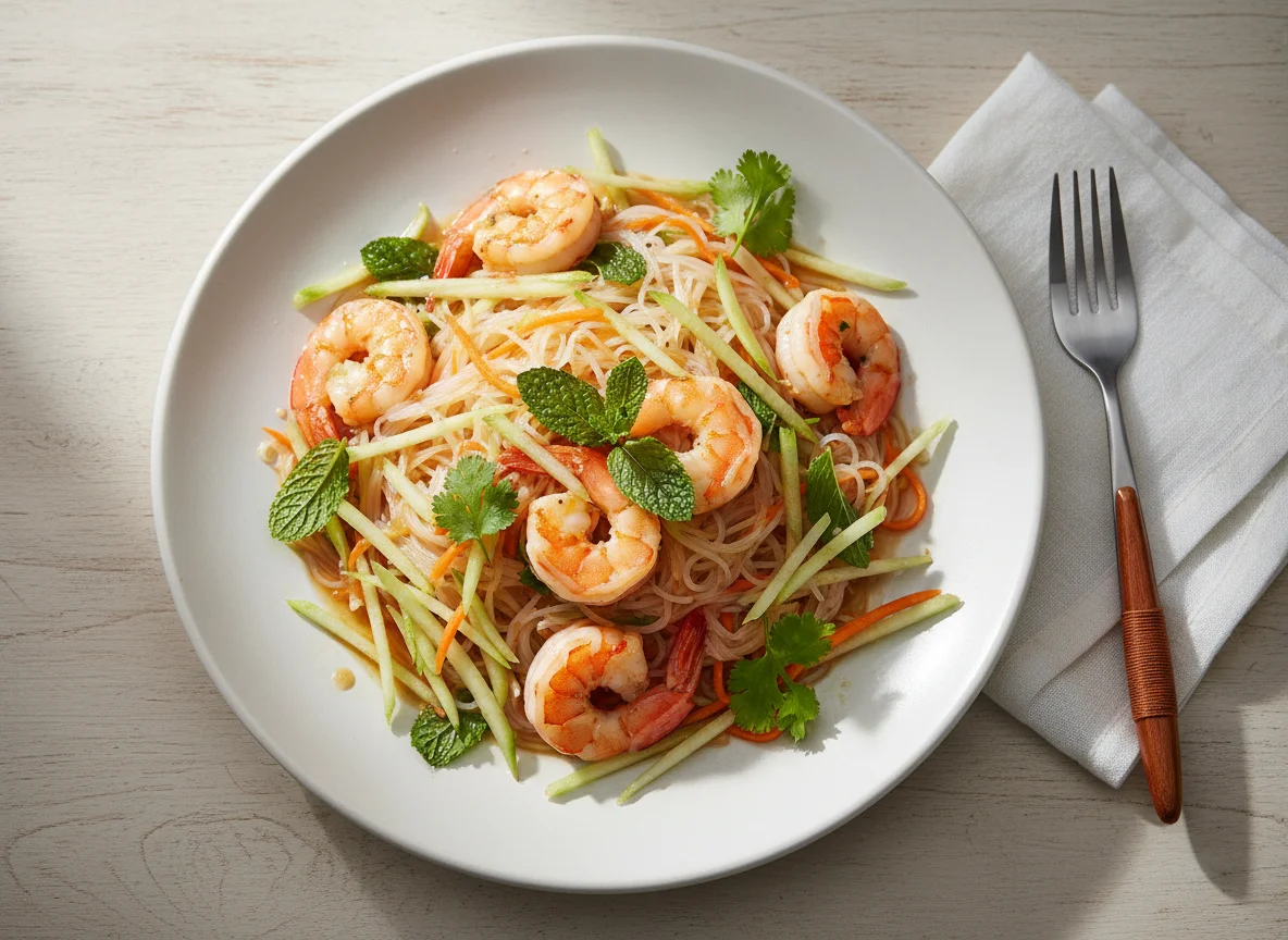 Vietnamesischer Garnelensalat photo