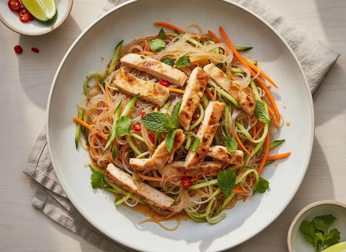Vietnamesischer Glasnudelsalat mit Hähnchen photo