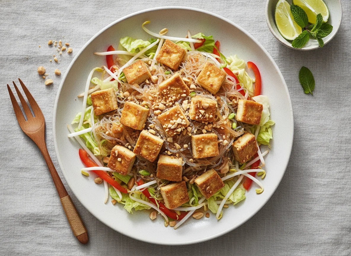 Vietnamesischer Glasnudelsalat mit Tofu photo