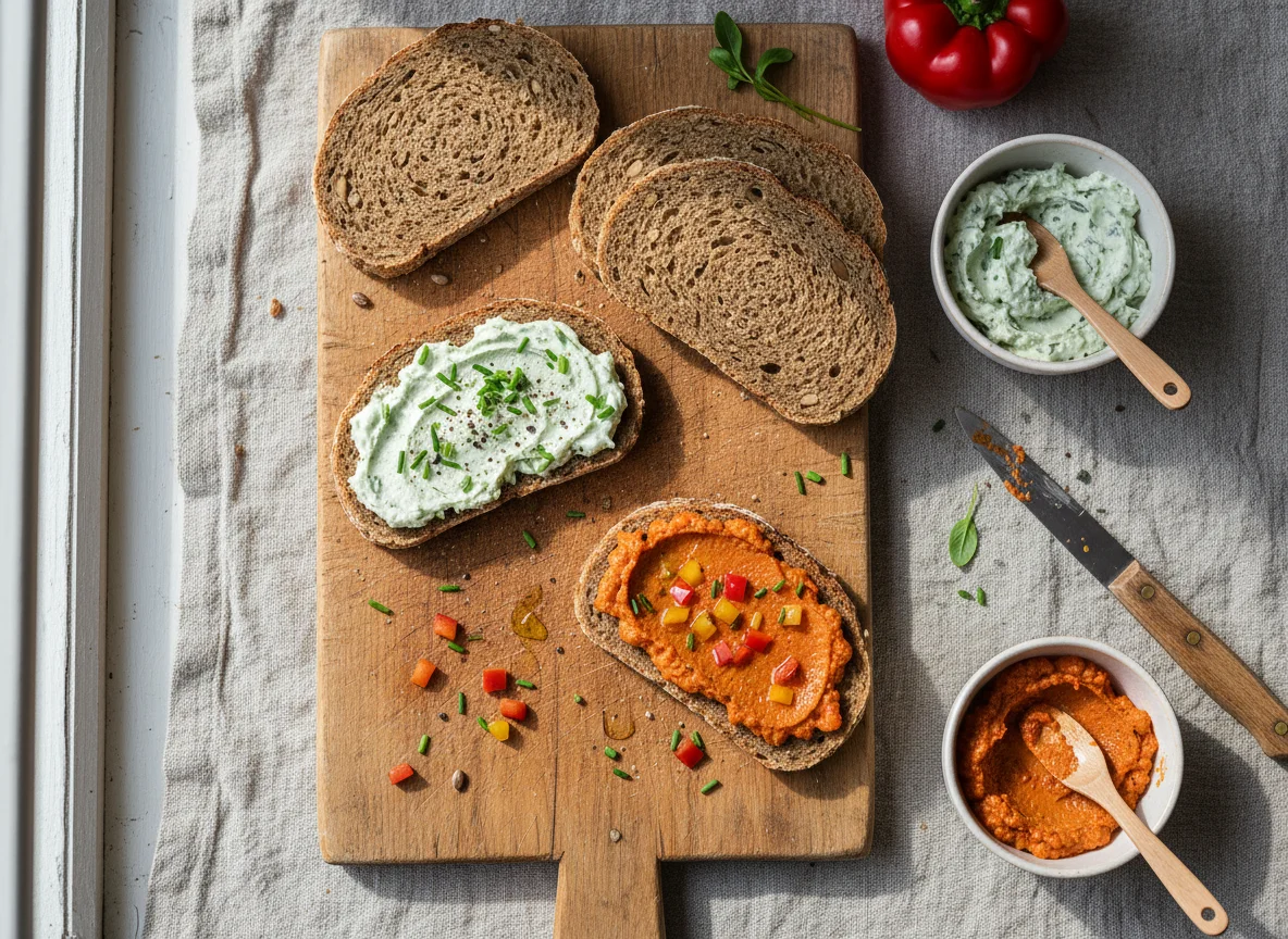Vollkornbrot mit Aufstrich photo