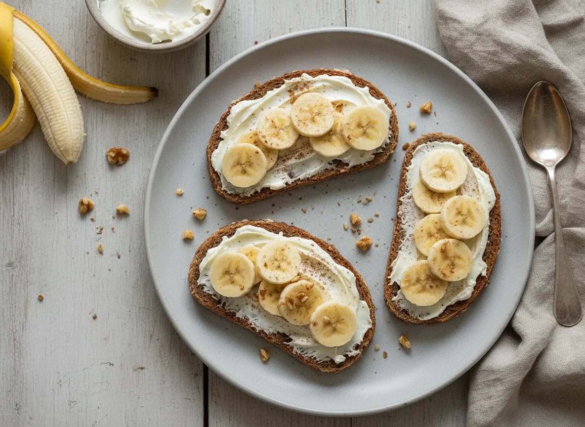 Vollkornbrot mit Banane photo