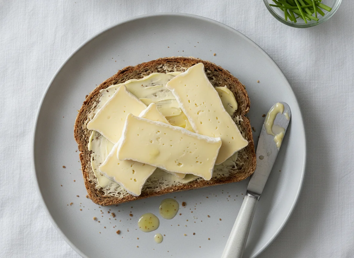 Vollkornbrot mit Butter und Camembert photo