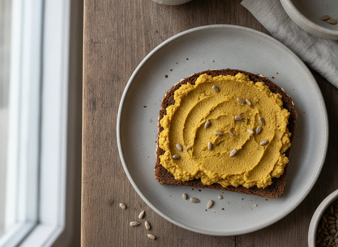 Vollkornbrot mit Curry-Aufstrich photo