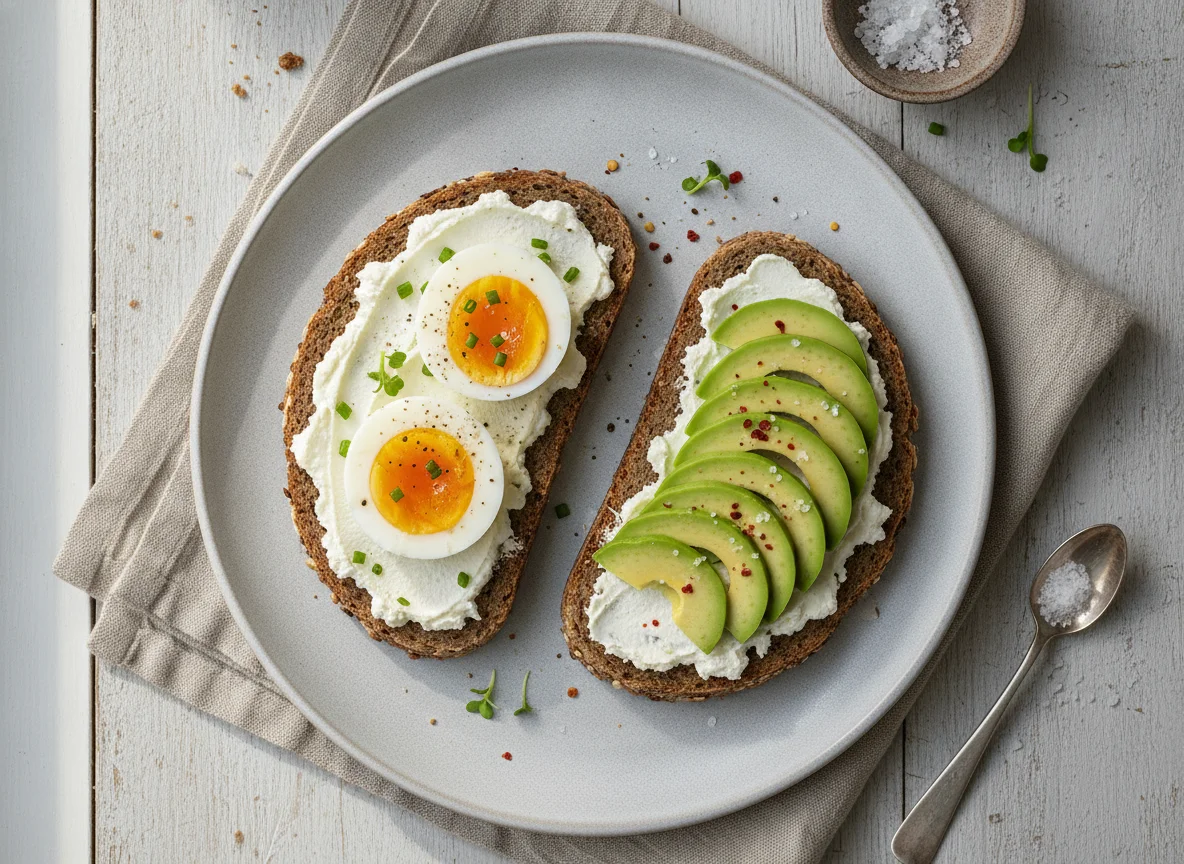 Vollkornbrot mit Ei und Avocado photo