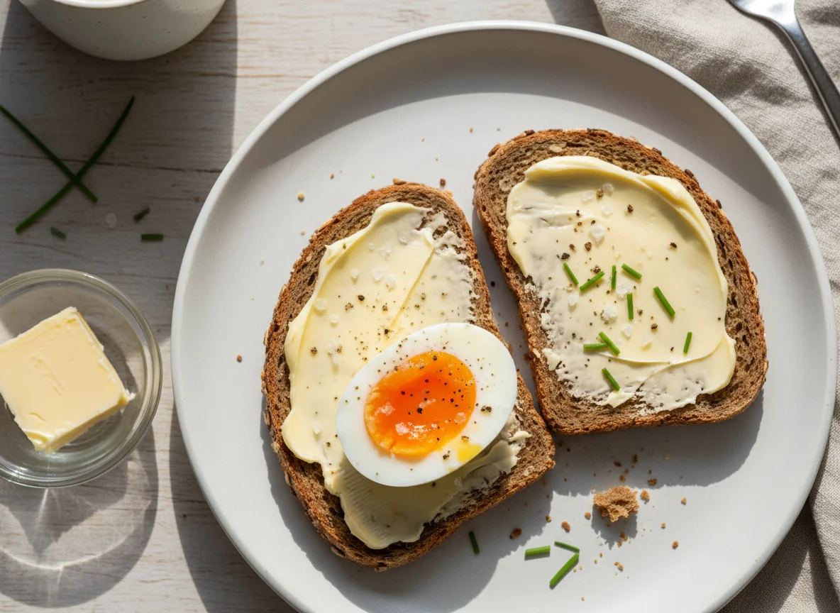 Vollkornbrot mit gekochtem Ei photo