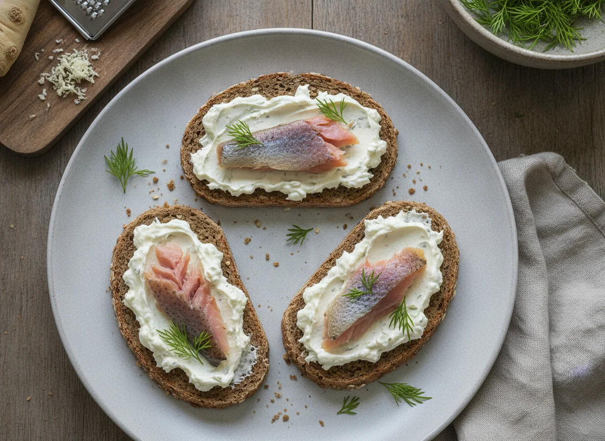 Vollkornbrot mit geräuchertem Fisch photo