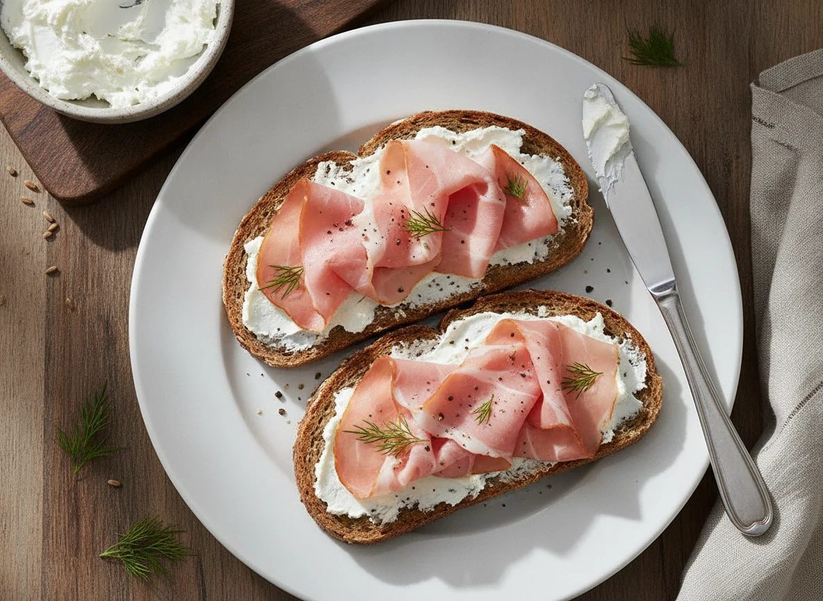 Vollkornbrot mit Lachsschinken photo