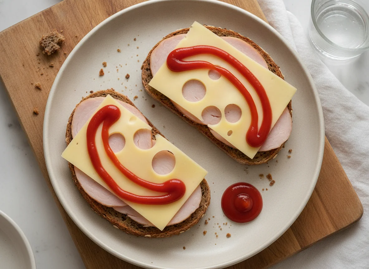 Vollkornbrot mit Putenbrust und Emmentaler photo