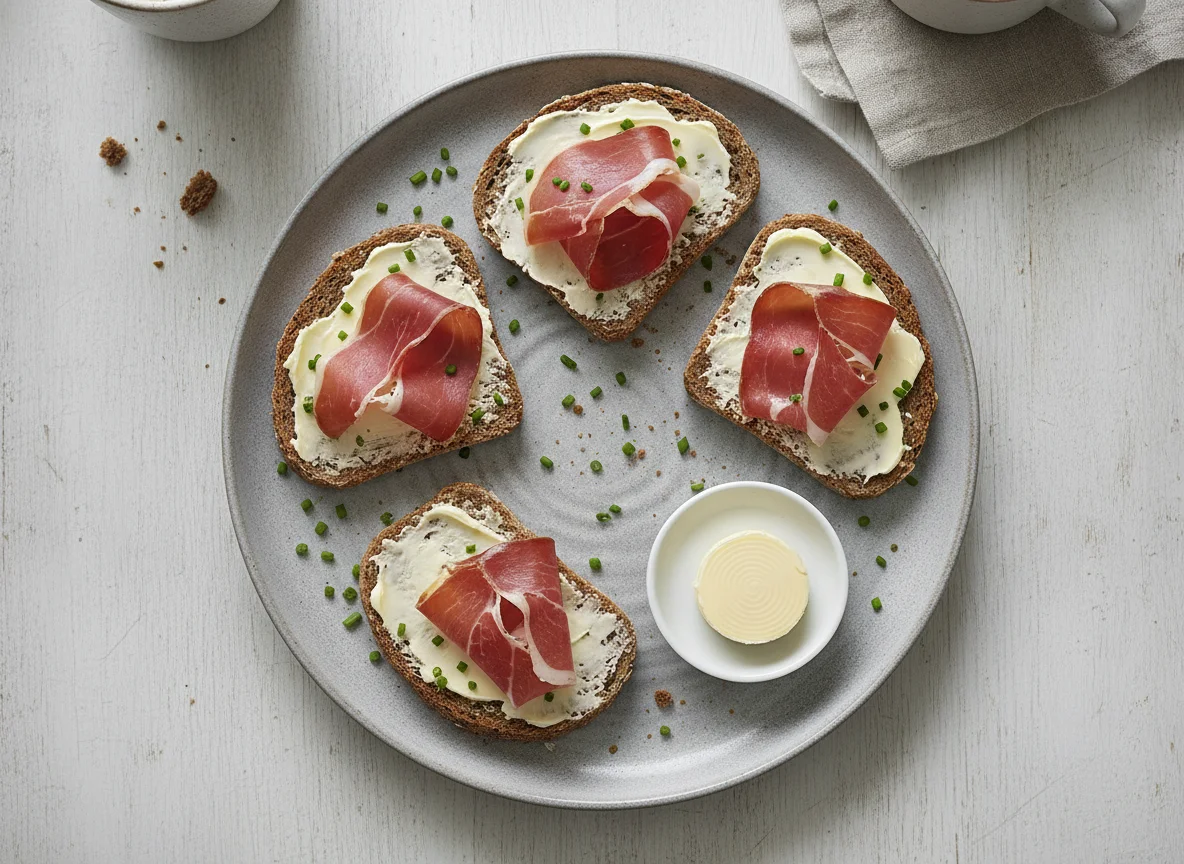 Vollkornbrot mit Rohschinken photo