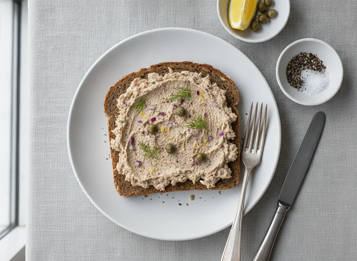 Vollkornbrot mit Thunfischaufstrich photo