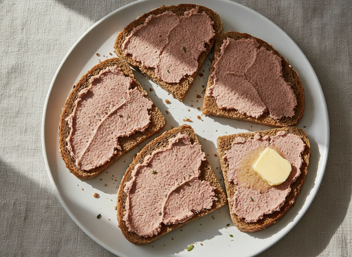 Vollkornbrot mit Wurstbelag photo