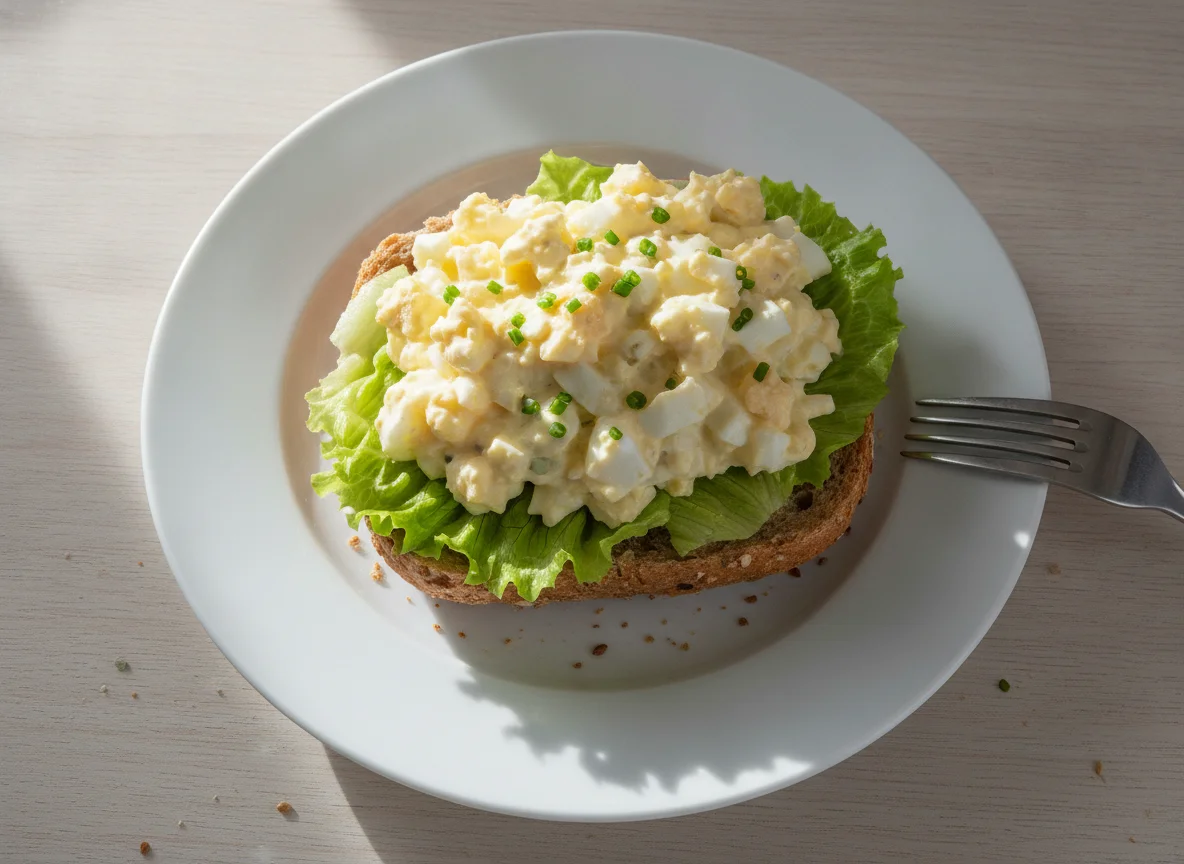 Vollkornbrötchen mit Eiersalat photo