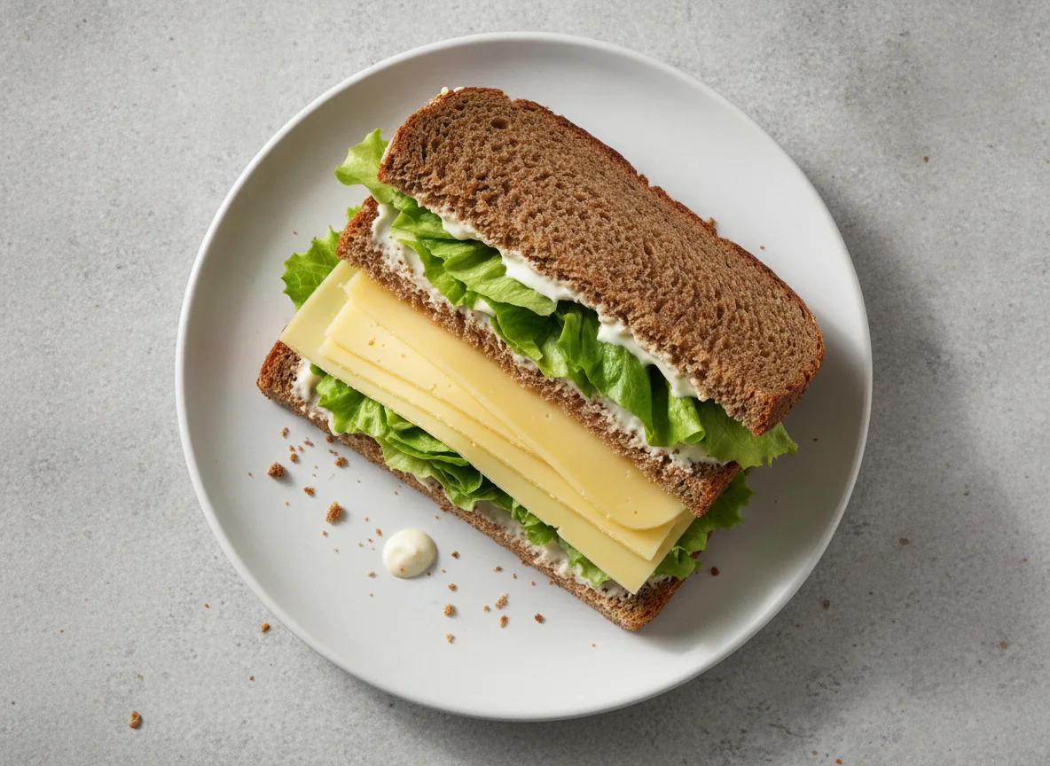 Vollkorn-Sandwich mit Käse und Salat photo