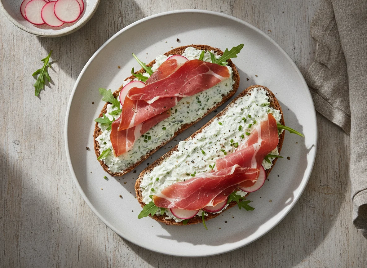 Vollkorn-Sandwich mit Schinken photo