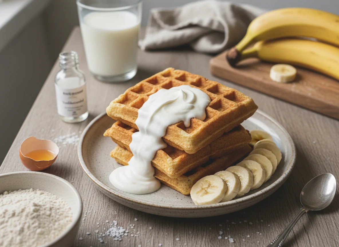 Vollkornwaffeln mit Skyr photo