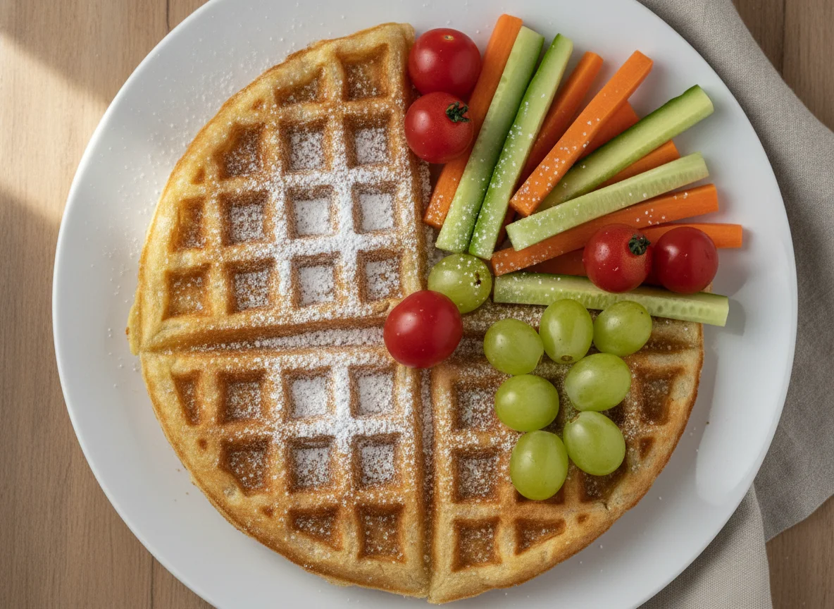 Waffel mit Obst und Gemüse photo