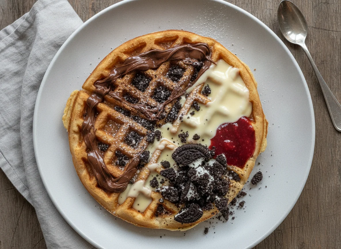 Waffel mit verschiedenen Toppings photo