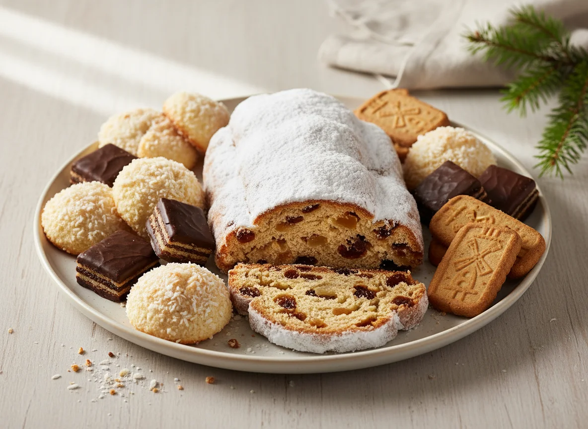 Weihnachtsgebäck und Stollen photo