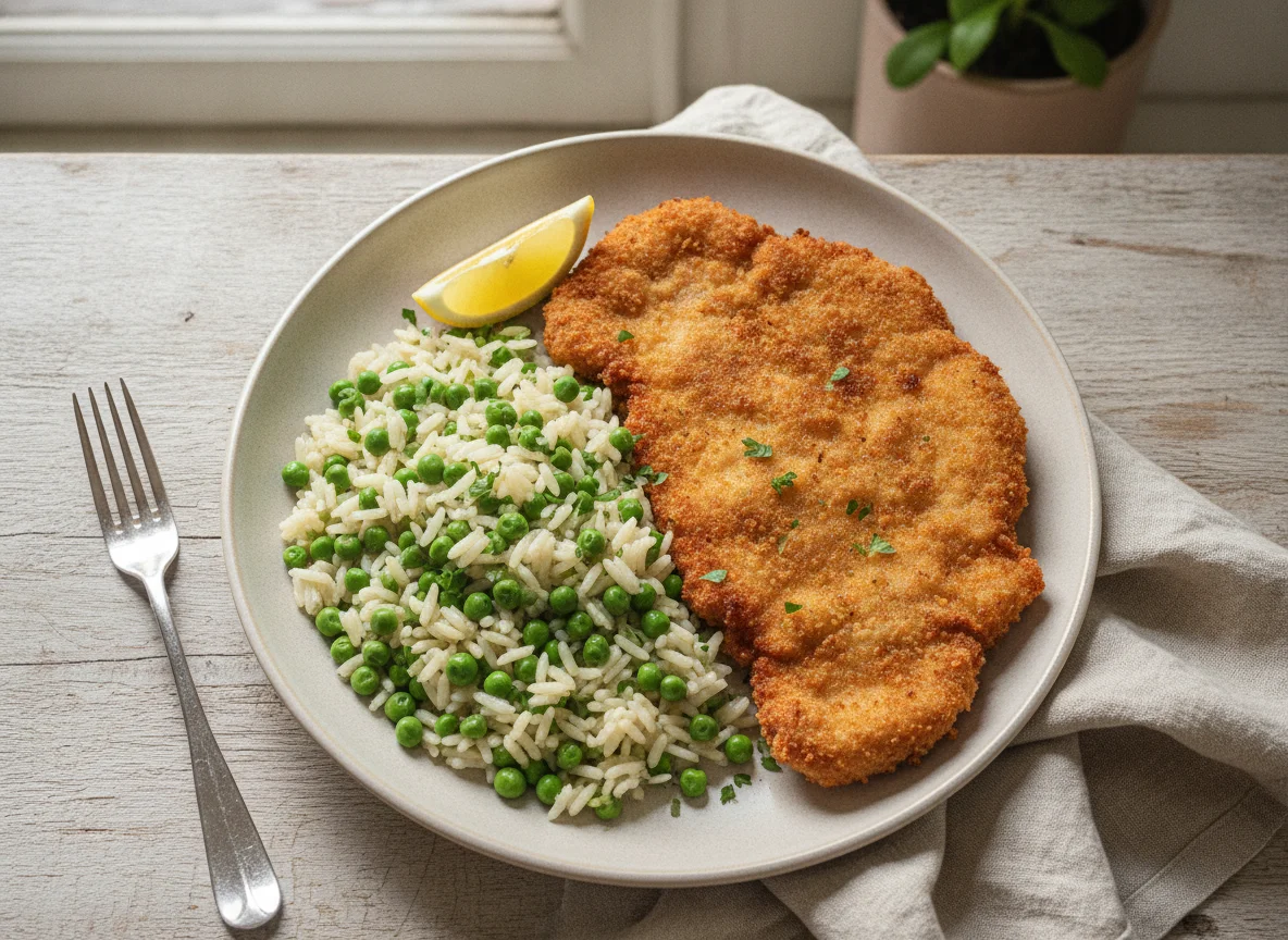 Wiener Schnitzel mit Risi-Bisi photo