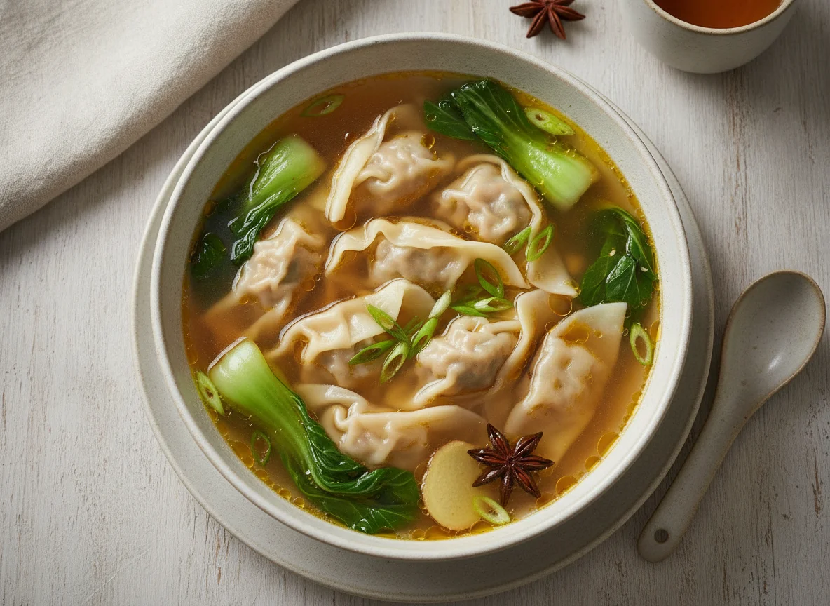 Wonton-Suppe mit Pak Choi photo