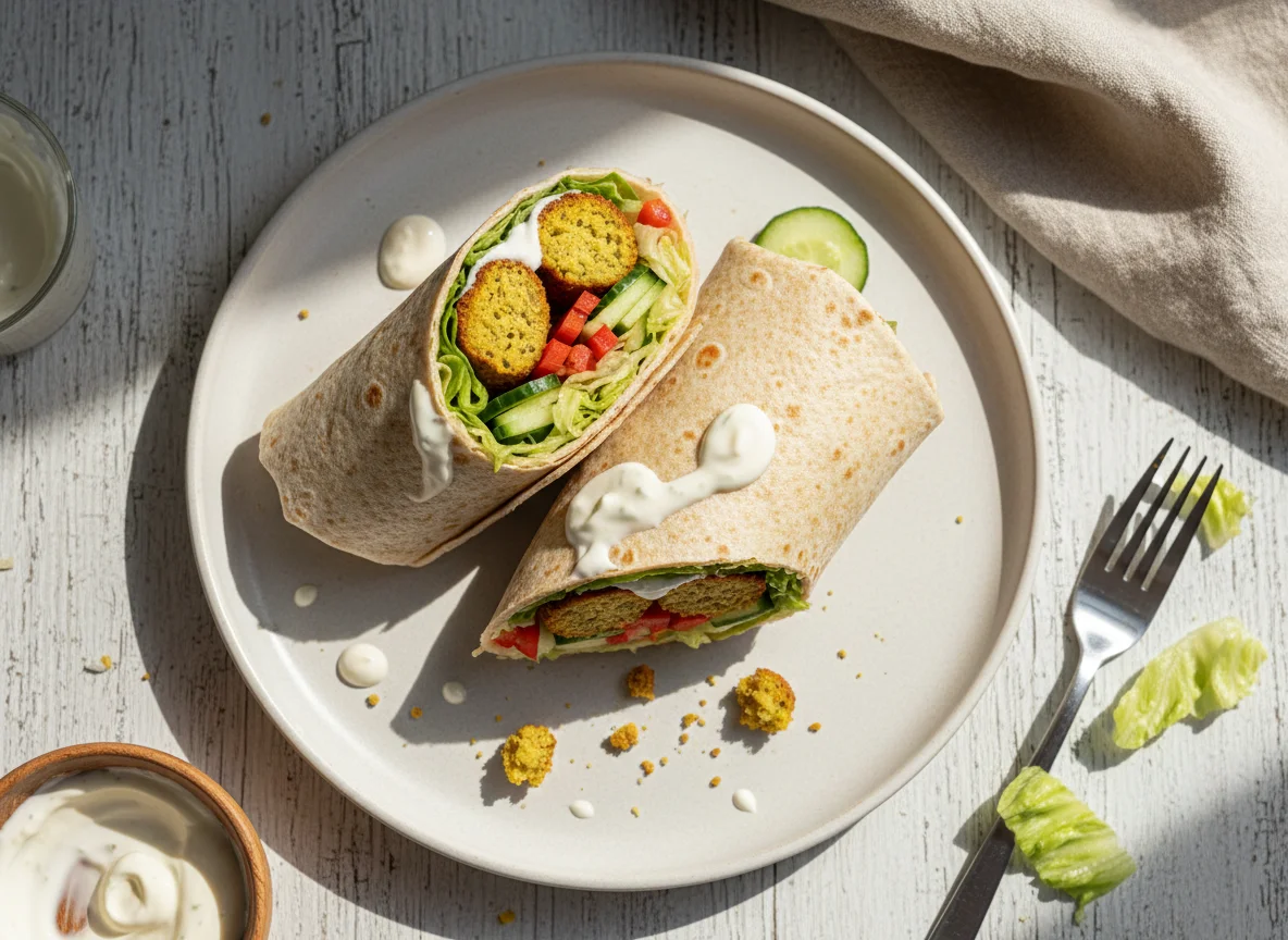 Wrap mit Falafel und Gemüse photo