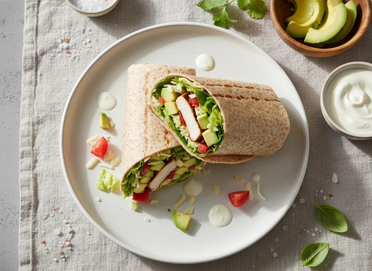 Wrap mit Hähnchen und Avocado photo