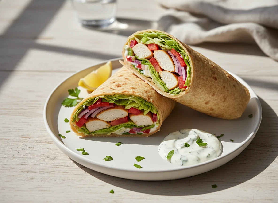 Wrap mit Huhn und Gemüse photo
