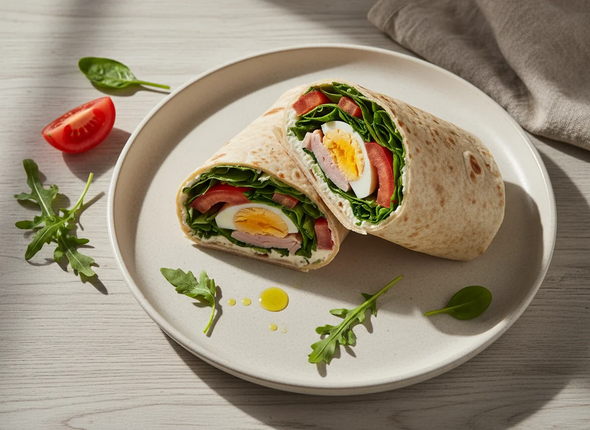 Wrap mit Putenbrust und Gemüse photo