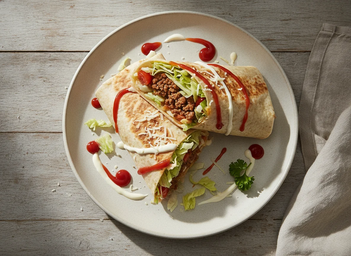 Wrap mit Rindfleisch und Salat photo