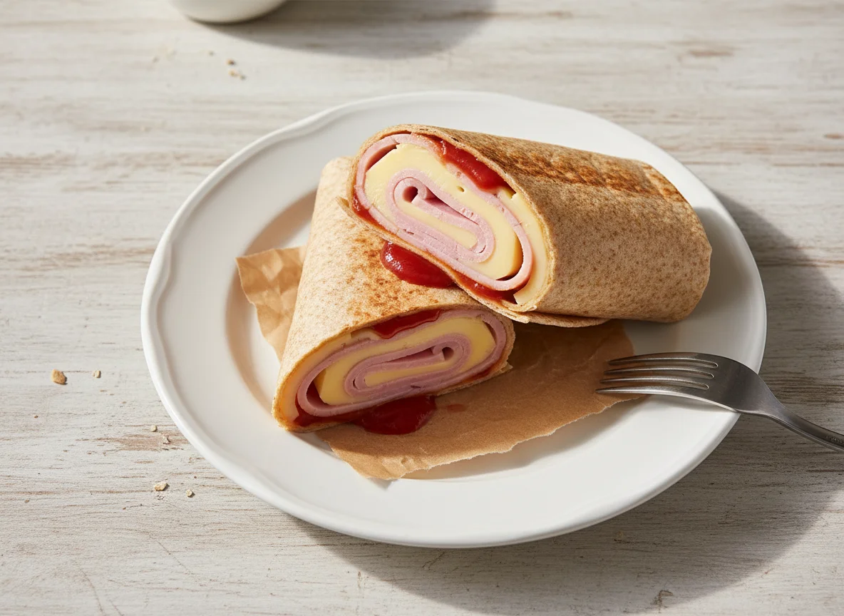 Wrap mit Schinken und Käse photo