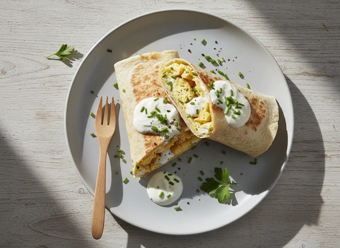 Wrap mit Skyr und Rührei photo