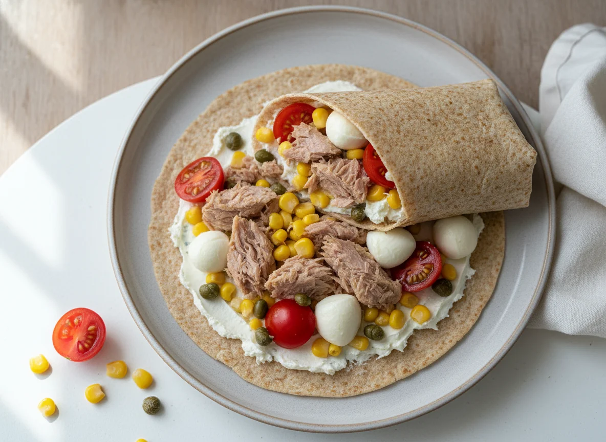 Wrap mit Thunfisch und Gemüse photo